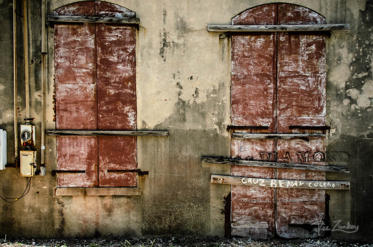 Grungy Doors in an Alley in Galveston