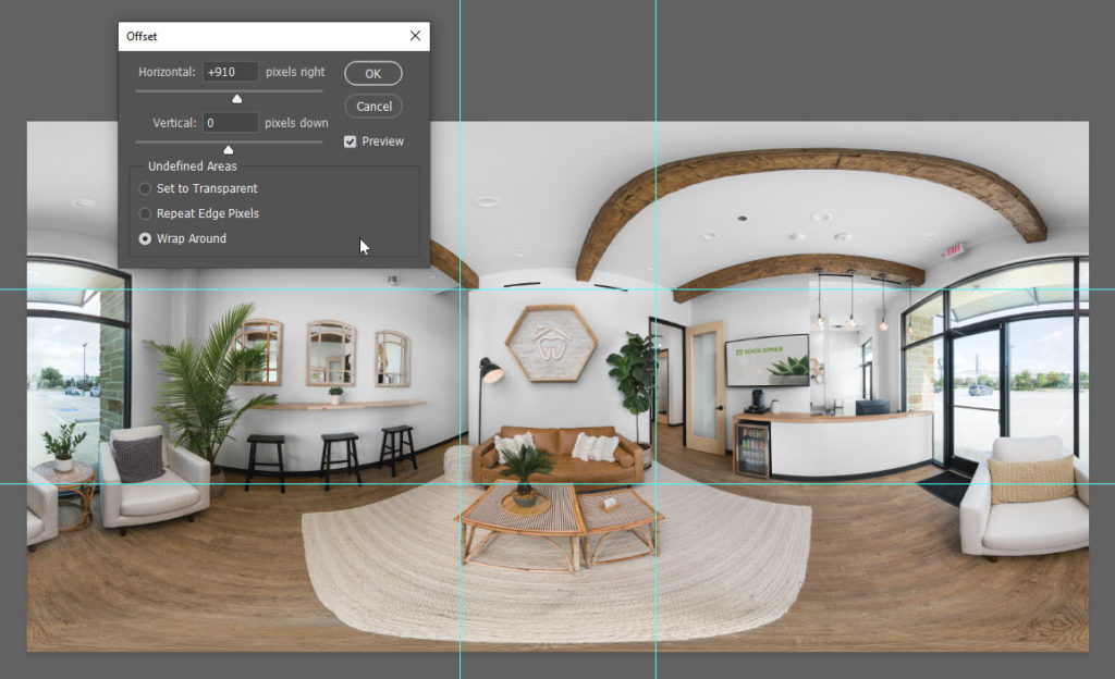 Using Offset Filter in Photoshoot to modify a 360 photo for Facebook